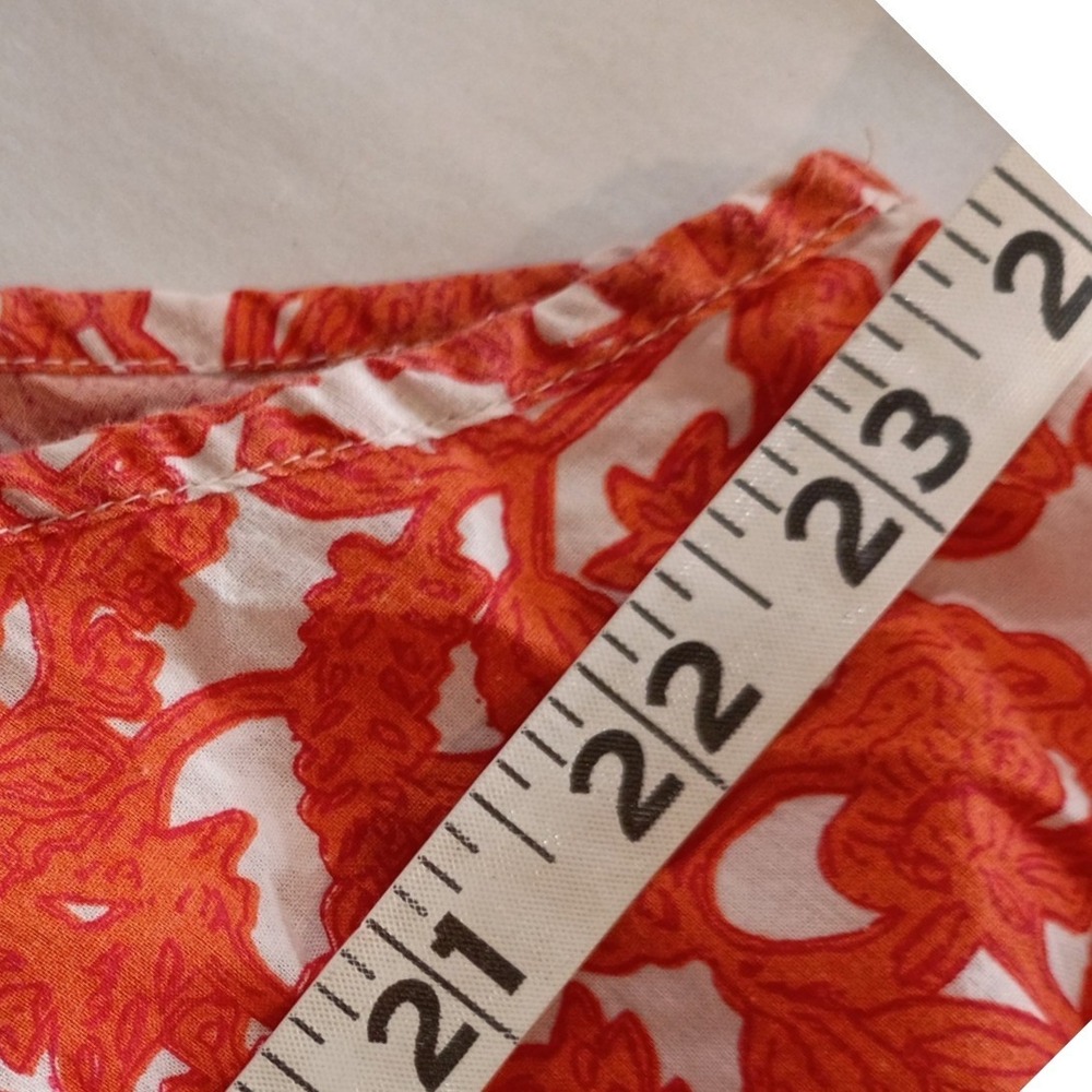 Chelsea & Theodore Orange Floral Tiered Mini Dress Sleeveless Tassel Tie XL - Picture 14 of 14